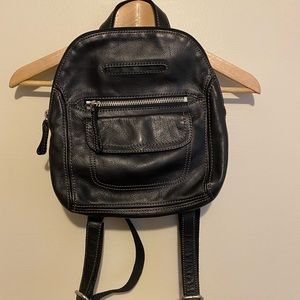 Fossil black leather backpack
